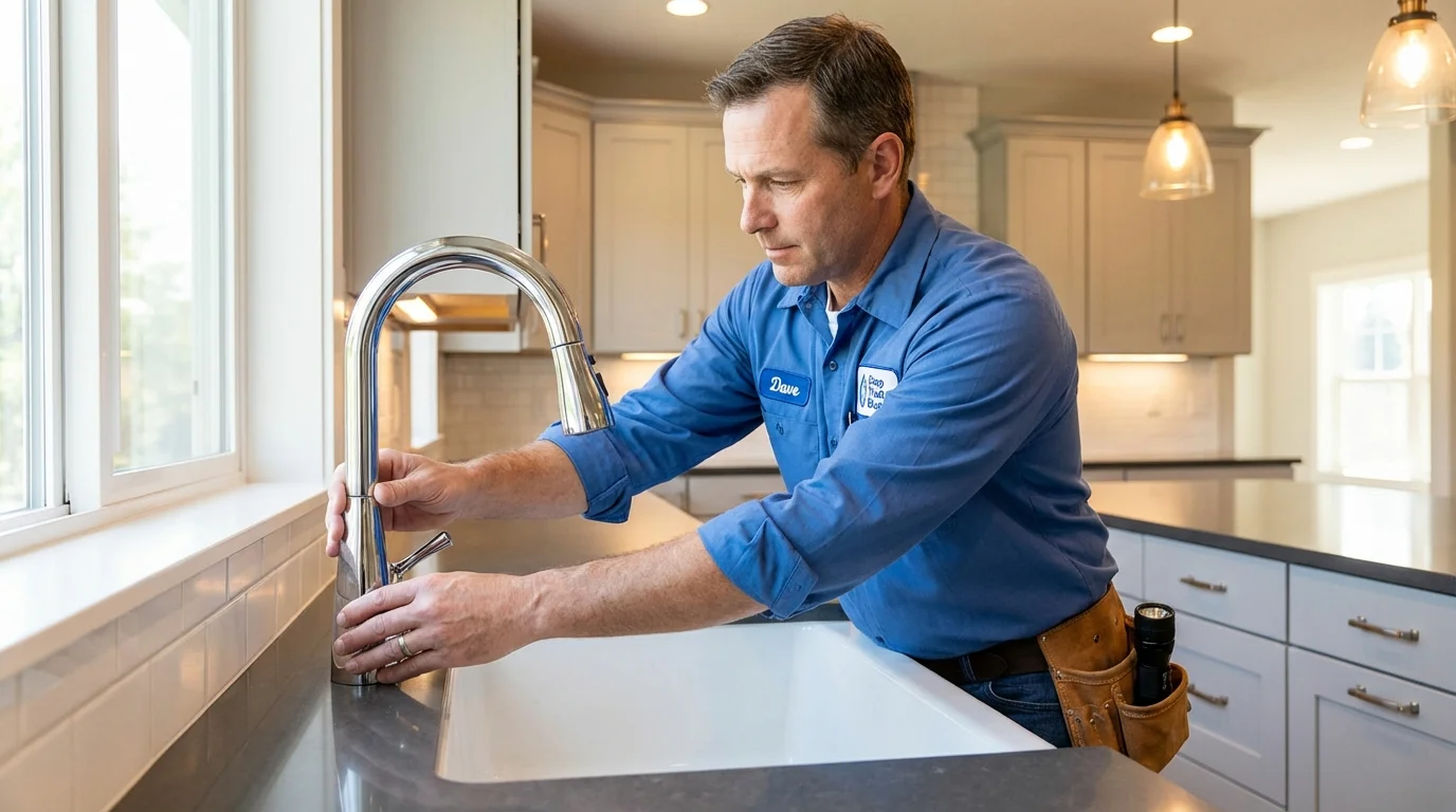 Kitchen faucet installation by Johns Plumbing LLC in Clara City