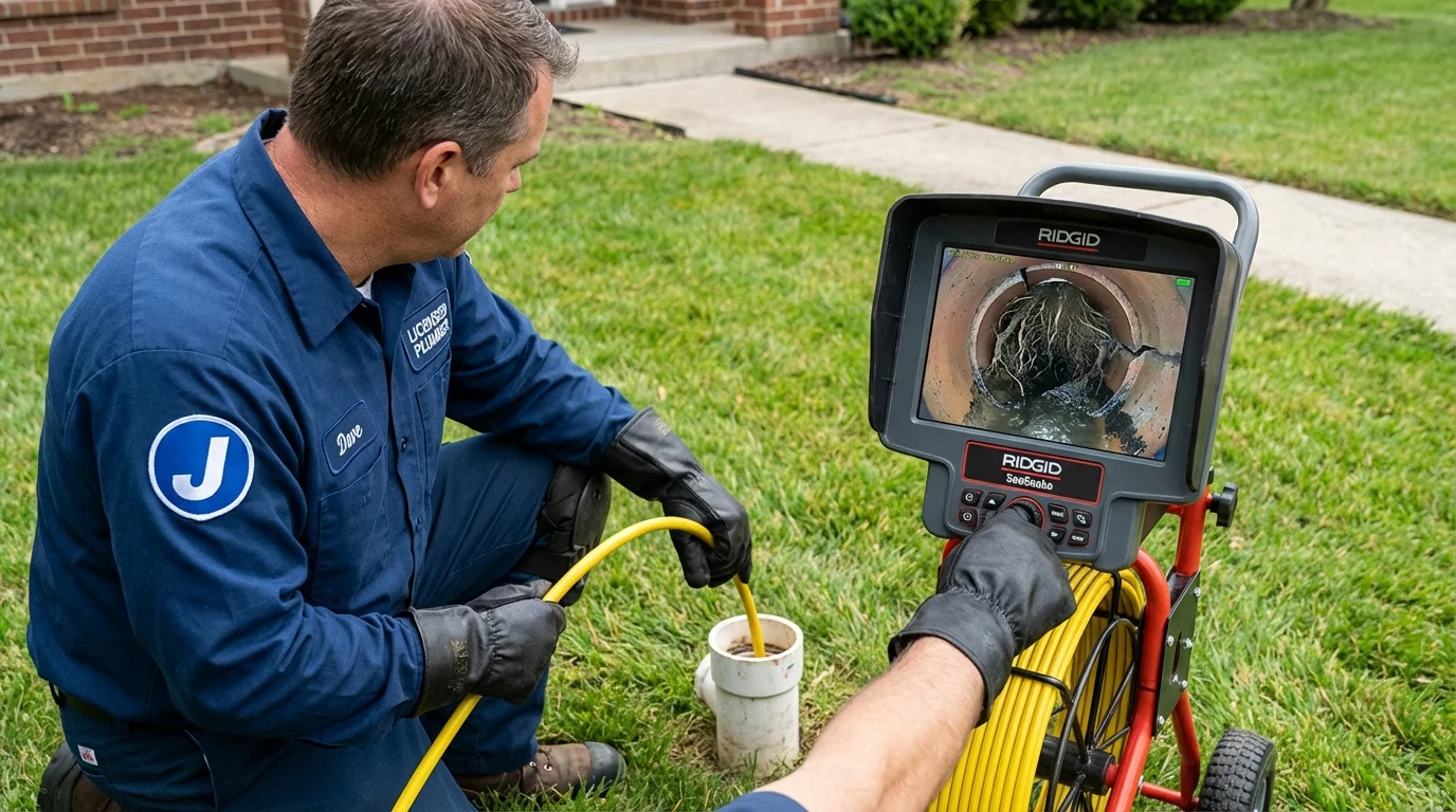 Sewer camera inspection being performed by Johns Plumbing LLC in Clara City